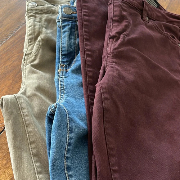 Buffalo Jeans 3 pair bundle size 6 / 28 green blue burgundy - Picture 1 of 16